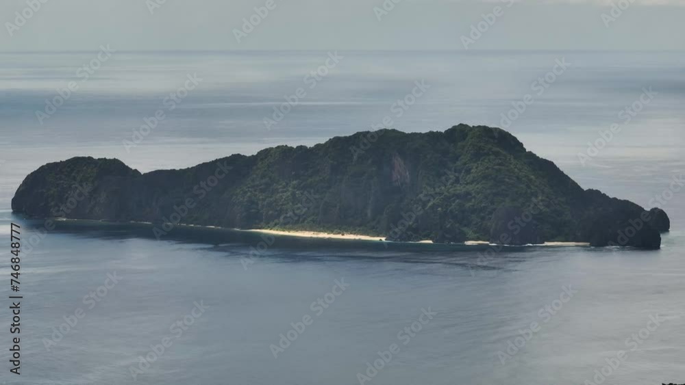 Island with white sandy beach surrounded by blue sea. Palawan. Philippines. Island with white sandy beach surrounded by blue sea. Palawan. Philippines.