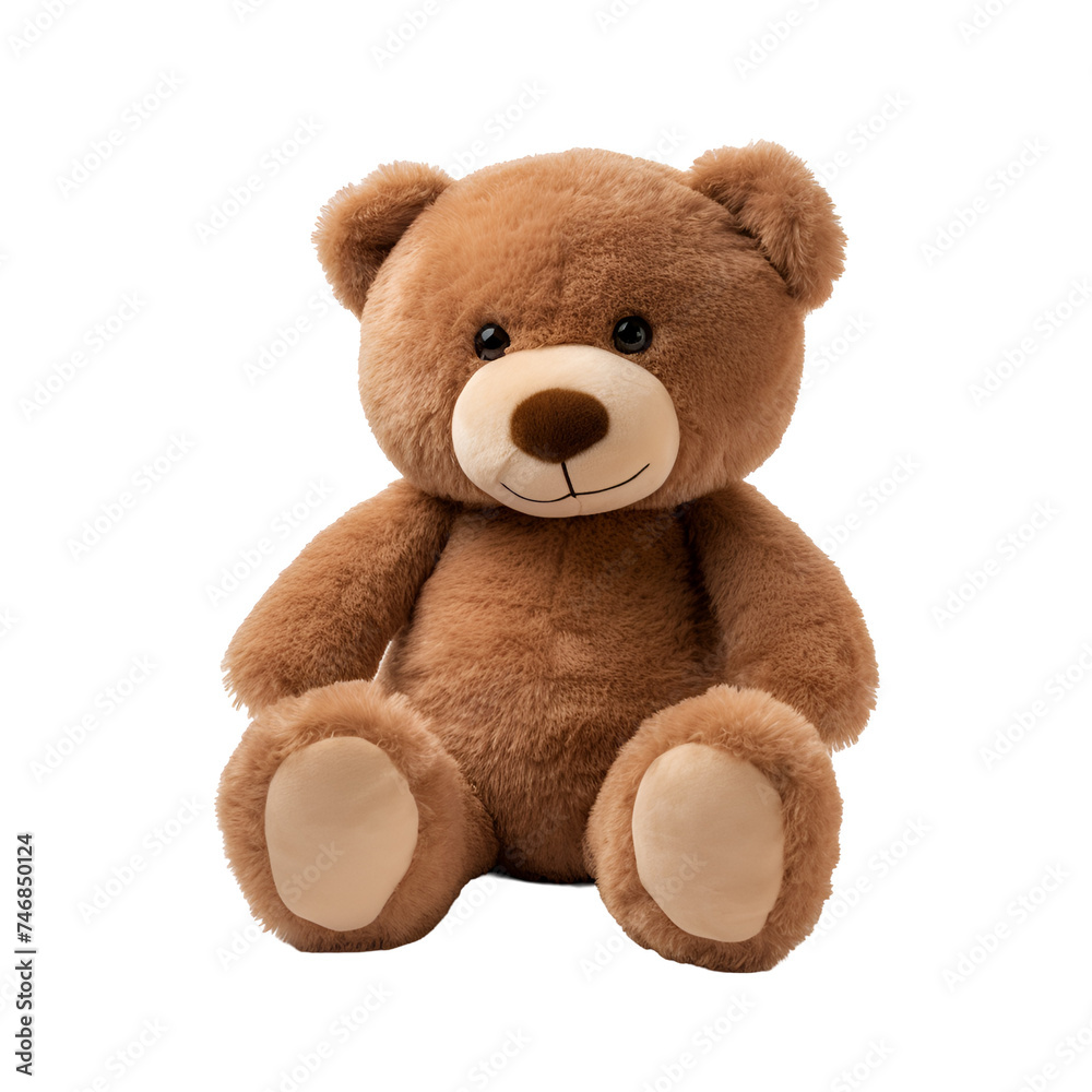 Cute stuffed bear: Plush toy for cuddling, Isolated on Transparent Background, PNG Cute stuffed bear: Plush toy for cuddling, Isolated on Transparent Background, PNG