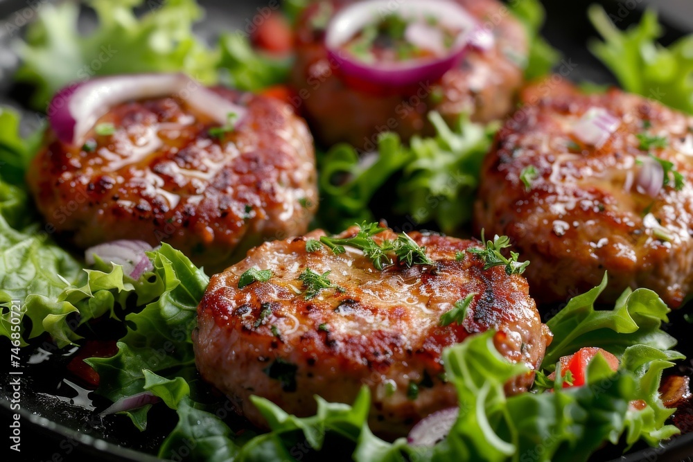 Salad with cutlets
