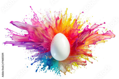 Abstract Creative Easter egg inside colourful explosion