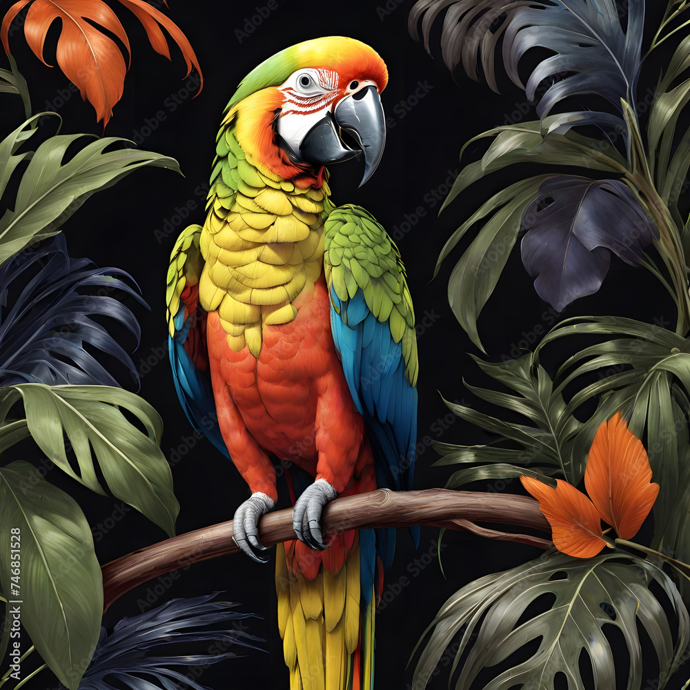 Fototapeta premium art nouveau parrot