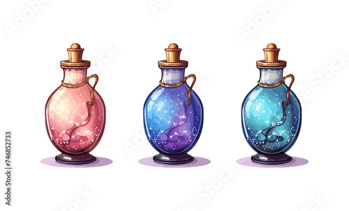 Potion in glass bottle isolated vector style on isolated background illustration