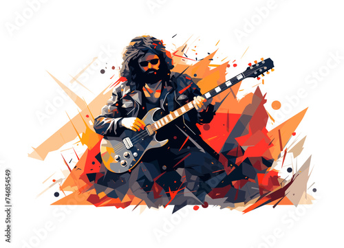 rock music fan vector flat minimalistic isolated illustration
