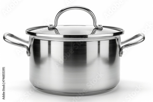 White isolated stainless pot