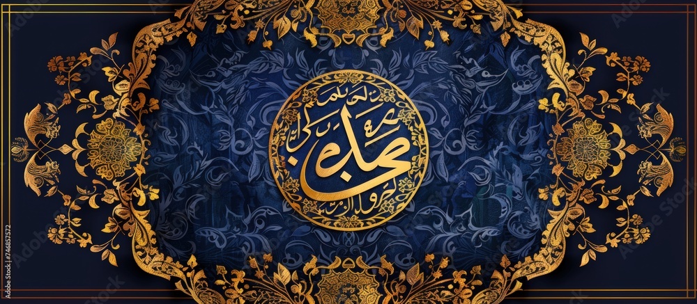 Islamic Post Design with Elegant Calligraphy Frame