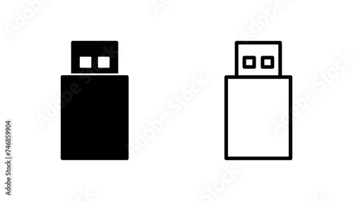 Usb icon set. Flash disk icon vector