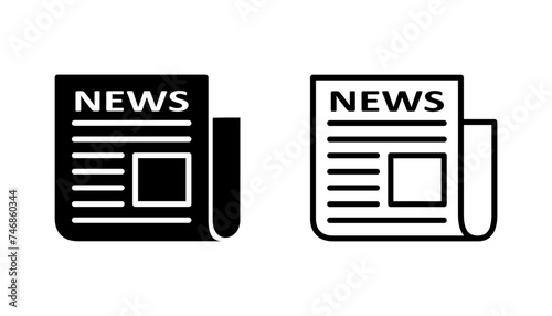 Newspaper icon set. news paper vector sign