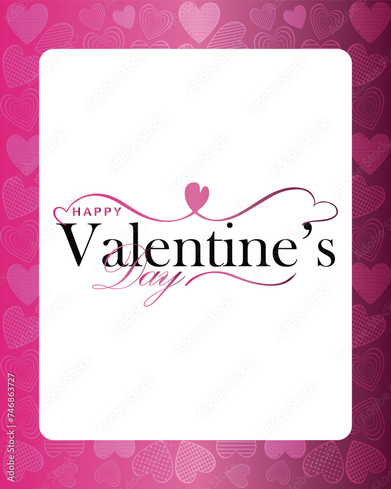 Happy valentines day. Vector banner, greeting card, flayer, poster,  with text Happy valentines day