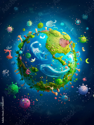 Aquarelle Earth: Unique Illustration © stepunishi