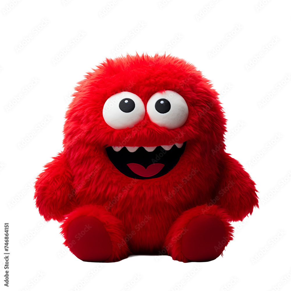 Darling Plush Vermilion Critter Stuffed Animal, Isolated on Transparent Background, PNG