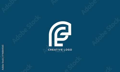 PE EP Abstract initial monogram letter alphabet logo design