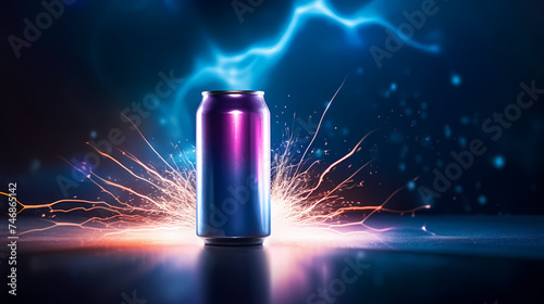 Photography of aluminum can product mockup photo