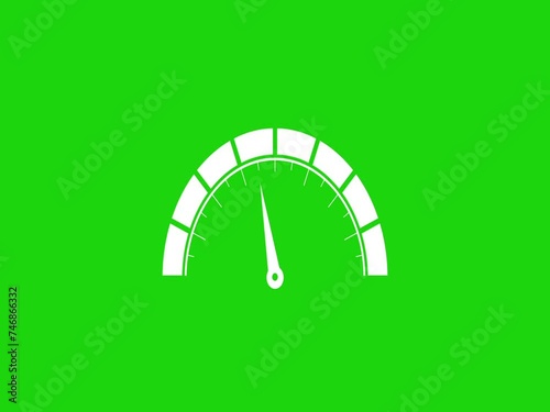 4k animation speedometer gauges on green screen. spedometer,odometer,tachometer motion business graphic