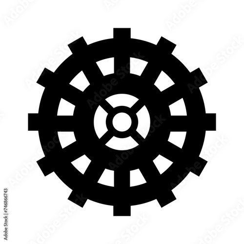 Black Transmission cog wheels and machine gearings icon