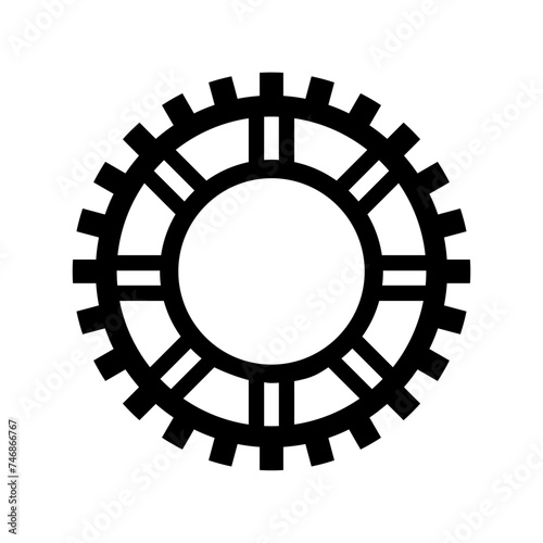 Black Transmission cog wheels and machine gearings icon
