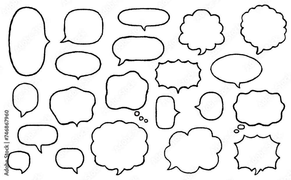 Obraz premium 手描きの吹き出しイラスト素材1