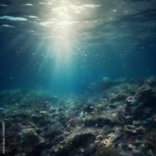 Underwater plastic pollution © Han