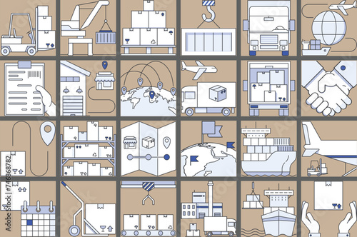 worldwide trade icons. shipping icons. shipping icons set. 