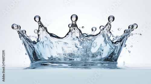 Crown Splash in Clear Water. Generative ai