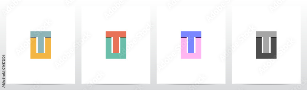 Letter Inside Rectangle Frame Initial Logo Design T Letter Inside Rectangle Frame Initial Logo Design T