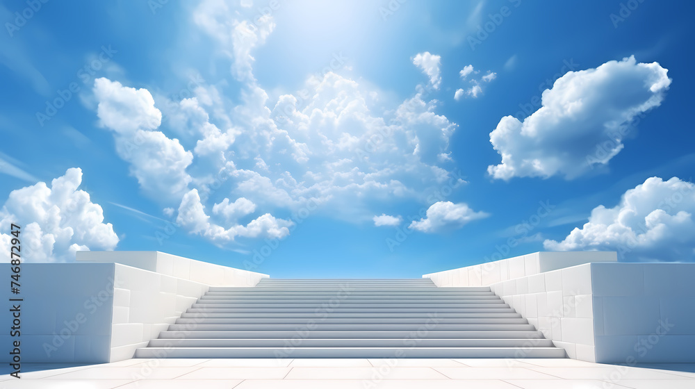 Ladder on sky background meaning success