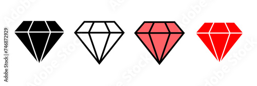 Diamond icon vector illustration. diamond gems sign and symbol
