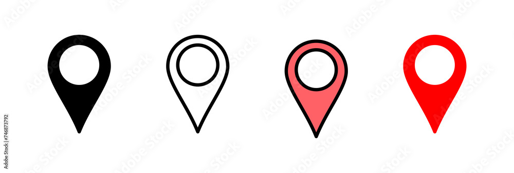 Pin icon vector illustration. Location sign and symbol. destination icon. map pin Pin icon vector illustration. Location sign and symbol. destination icon. map pin