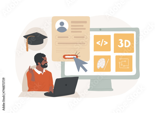 Course enrollment isolated concept vector illustration. Enroll in a course, apply for degree program, add to study plan, online enrollment system, registration form, new student vector concept.