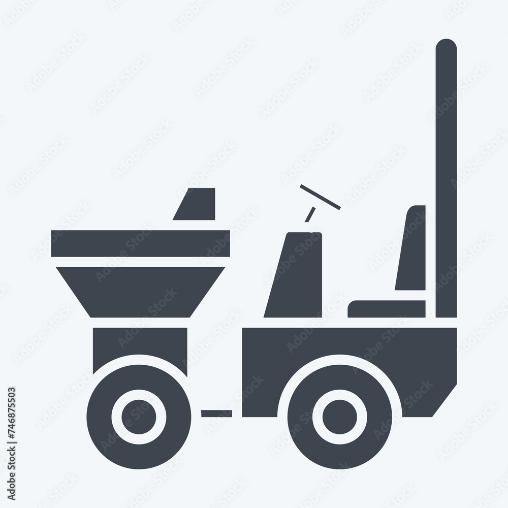 Icon Dumper. related to Construction Vehicles symbol. glyph style. simple design editable. simple illustration