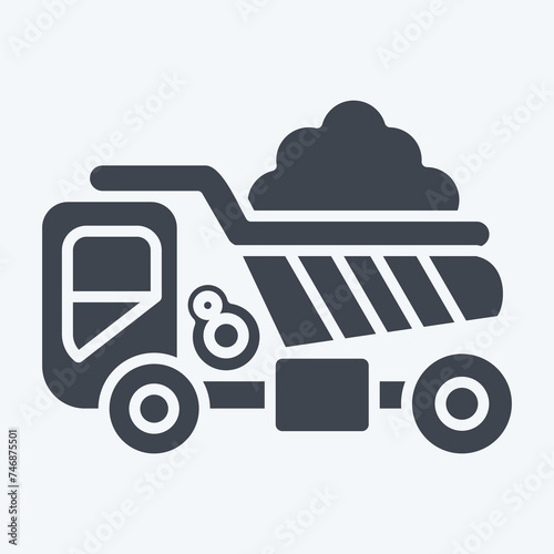 Icon Dump Truck. related to Construction Vehicles symbol. glyph style. simple design editable. simple illustration © Nurlaely