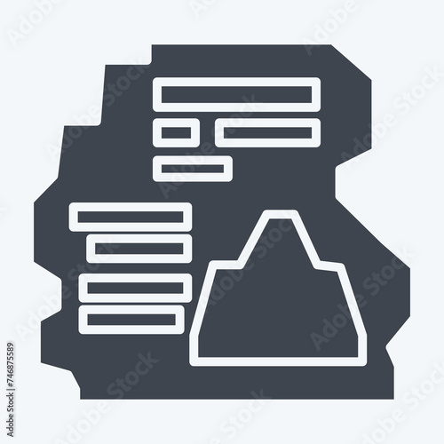 Icon Inscription. related to Prehistoric symbol. glyph style. simple design editable. simple illustration