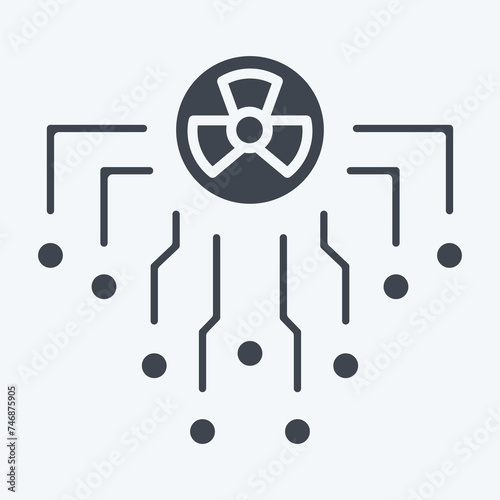 Icon Radiation. related to Nuclear symbol. glyph style. simple design editable. simple illustration