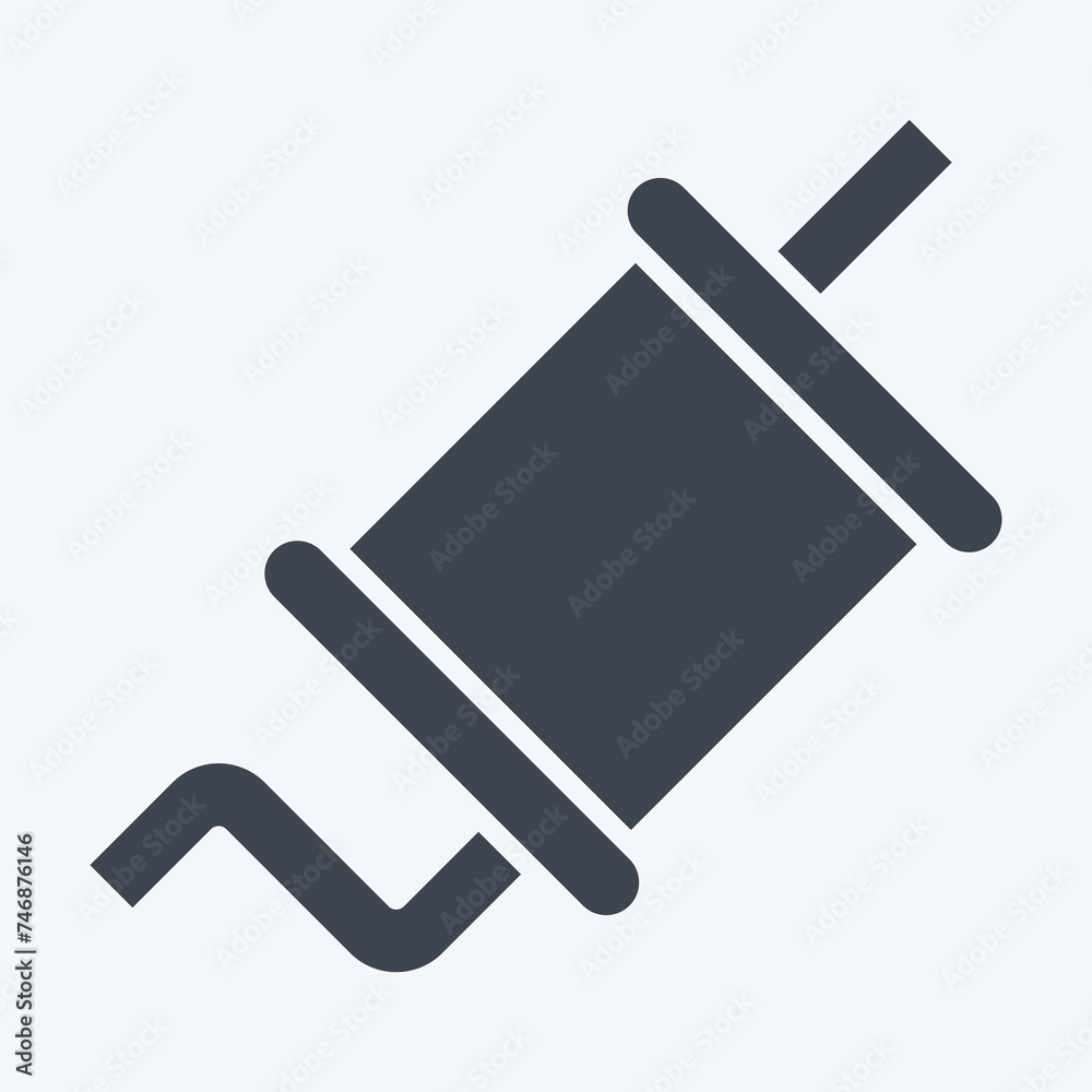 Icon Exhaust. related to Spare Parts symbol. glyph style. simple design editable. simple illustration