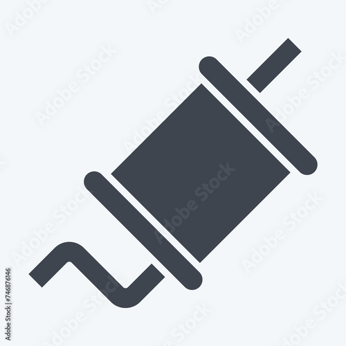 Icon Exhaust. related to Spare Parts symbol. glyph style. simple design editable. simple illustration