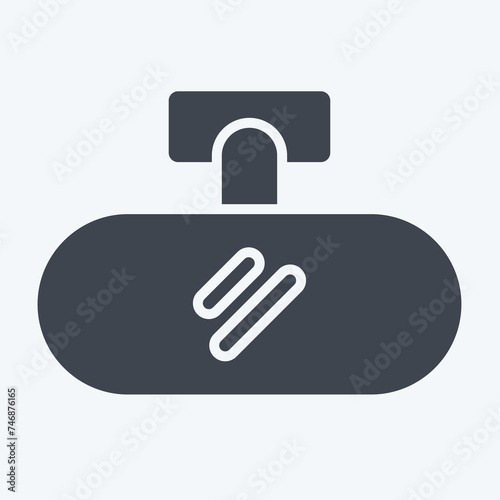 Icon Rear View Mirror. related to Spare Parts symbol. glyph style. simple design editable. simple illustration