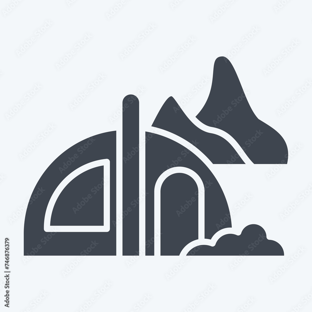 Icon Camping. related to Alaska symbol. glyph style. simple design editable. simple illustration Icon Camping. related to Alaska symbol. glyph style. simple design editable. simple illustration