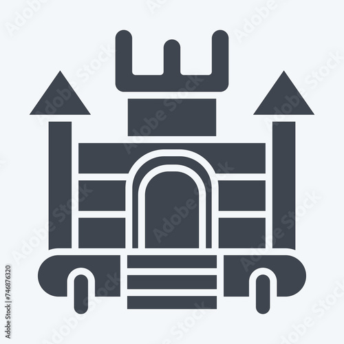 Icon Inflatable Castle. related to Amusement Park symbol. glyph style. simple design editable. simple illustration