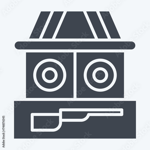 Icon Shooting. related to Amusement Park symbol. glyph style. simple design editable. simple illustration