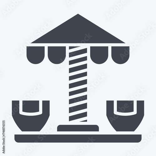 Icon Spinning Teacup. related to Amusement Park symbol. glyph style. simple design editable. simple illustration