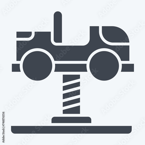 Icon Spring Swing Rider. related to Amusement Park symbol. glyph style. simple design editable. simple illustration