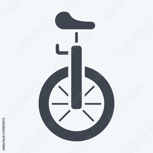 Icon Unicycle. related to Amusement Park symbol. glyph style. simple design editable. simple illustration