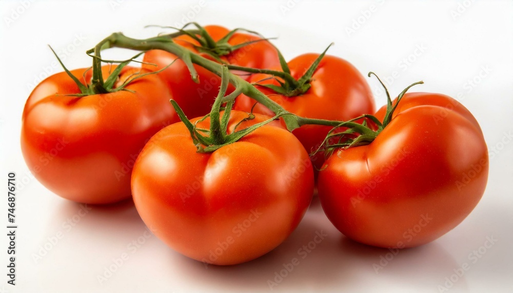 Fresh tomatoes isolated on white background