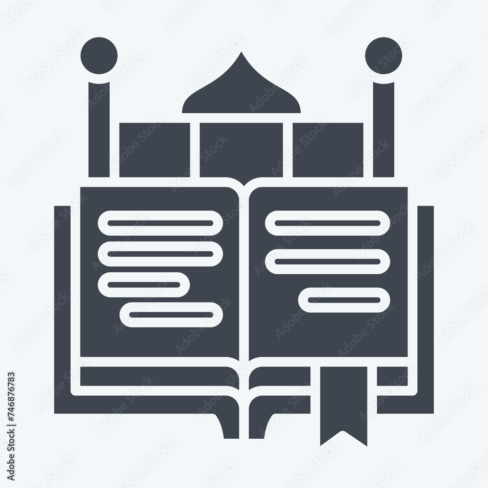 Icon Koran. related to Saudi Arabia symbol. glyph style. simple design editable. simple illustration Icon Koran. related to Saudi Arabia symbol. glyph style. simple design editable. simple illustration