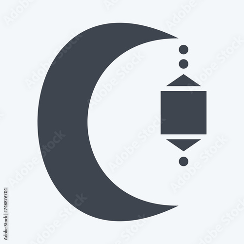 Icon Crescent Moon. related to Saudi Arabia symbol. glyph style. simple design editable. simple illustration