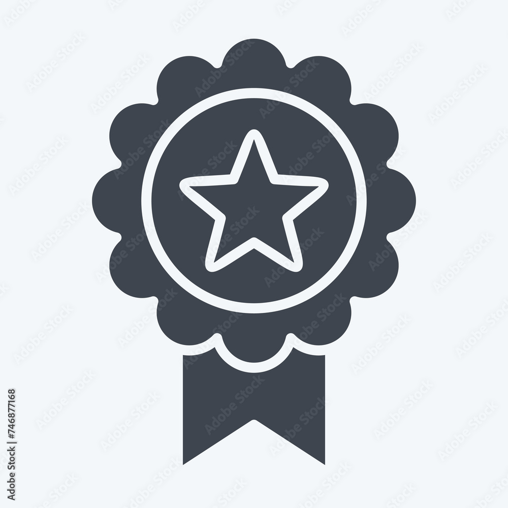 Icon Badge 2. related to Award symbol. glyph style. simple design editable. simple illustration Icon Badge 2. related to Award symbol. glyph style. simple design editable. simple illustration