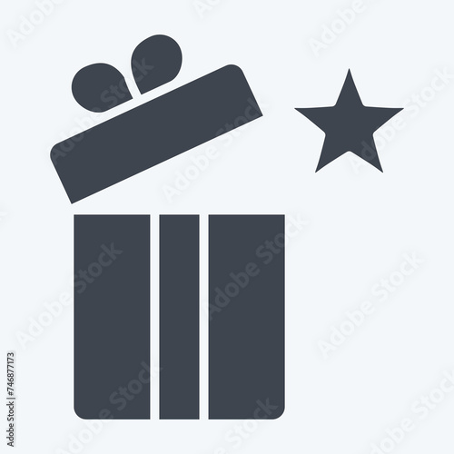 Icon Gift. related to Award symbol. glyph style. simple design editable. simple illustration photo