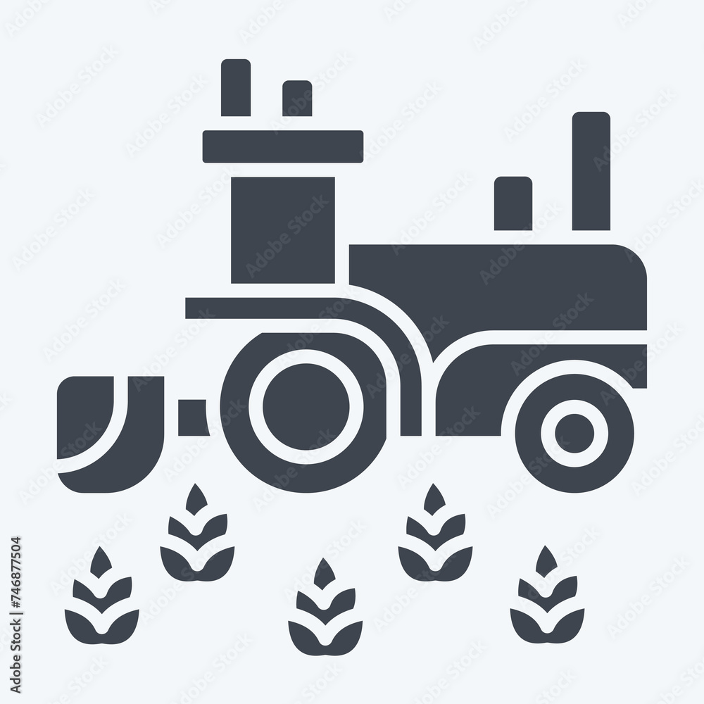 Obraz premium Icon Wheat. related to Russia symbol. glyph style. simple design editable. simple illustration