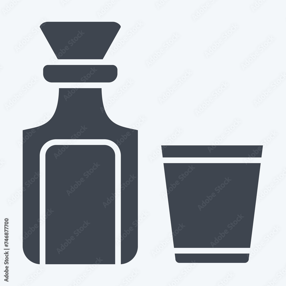 Icon Glass Bottles. related to Vintage Decoration symbol. glyph style. simple design editable. simple illustration