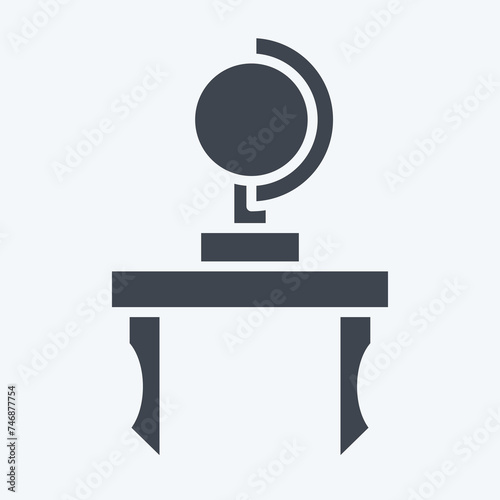 Icon Table Decoration. related to Vintage Decoration symbol. glyph style. simple design editable. simple illustration