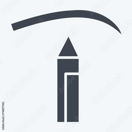 Icon Eyebrow Pencil. related to Cosmetic symbol. glyph style. simple design editable. simple illustration